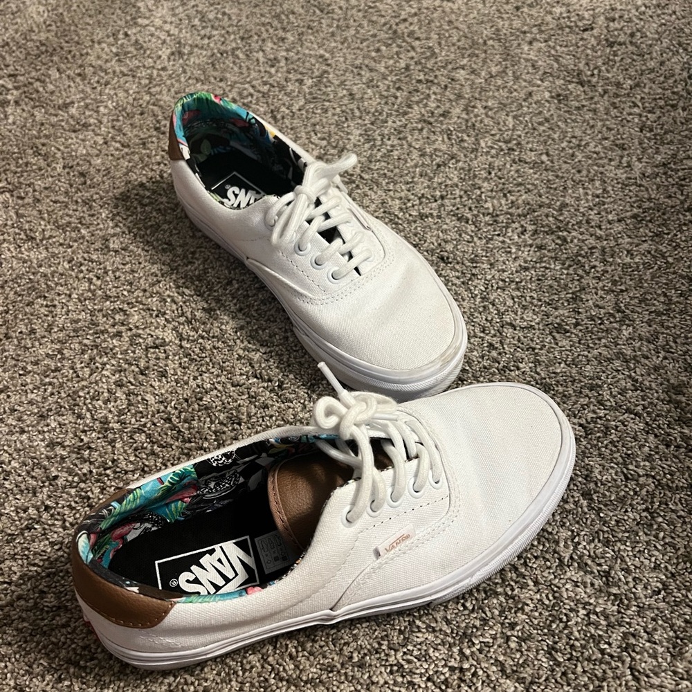White lace up vans
